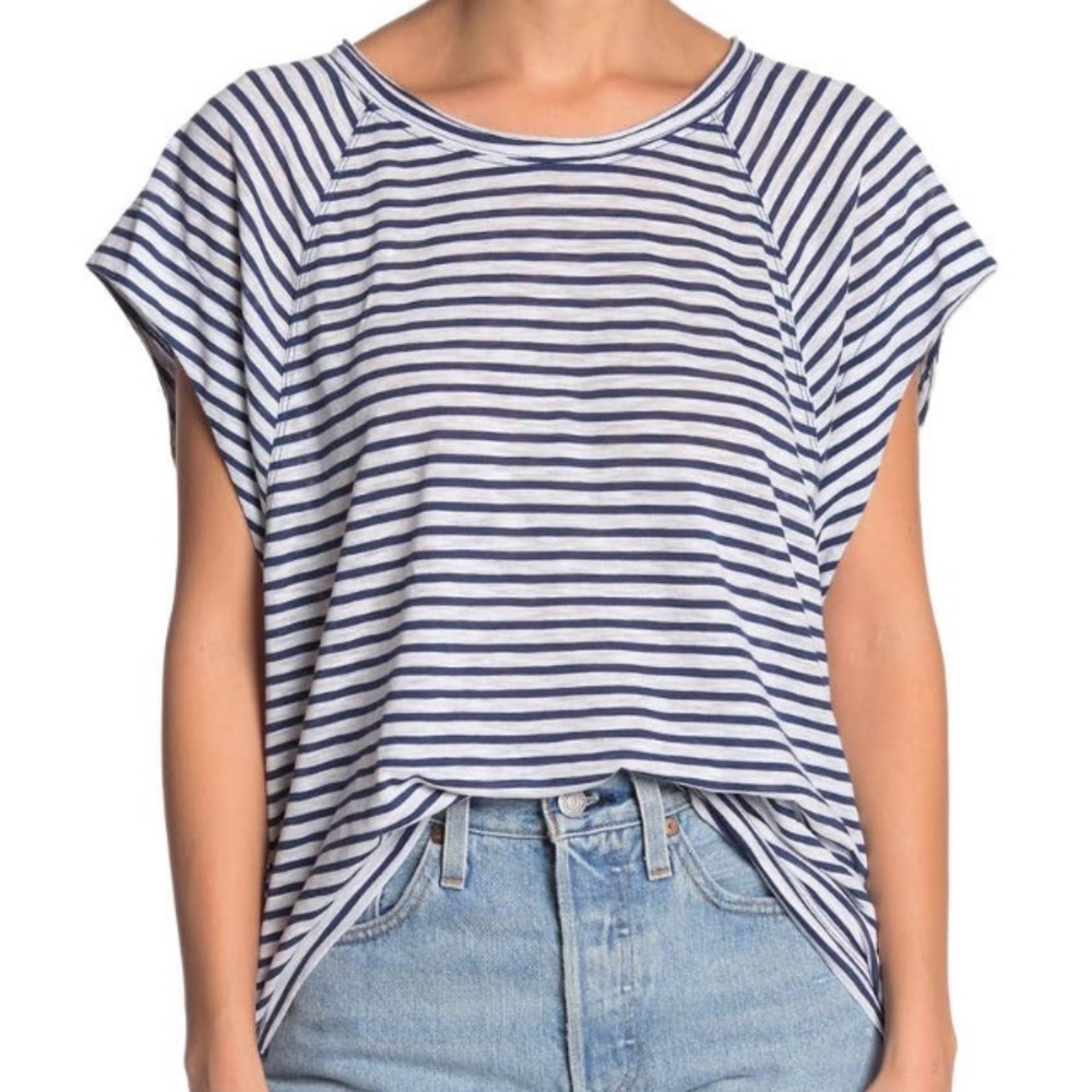 🆕Free People halo cap sleeve tee, NWT.